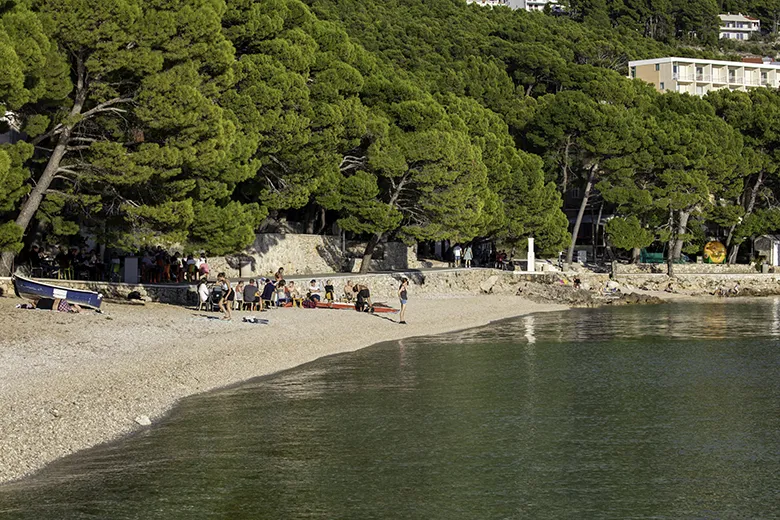 beach Punta Brela, late summer, early autumn, sunset, Villa Arija, Brela