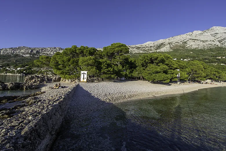 beach Punta Brela, late summer, early autumn, sunset, Villa Arija, Brela