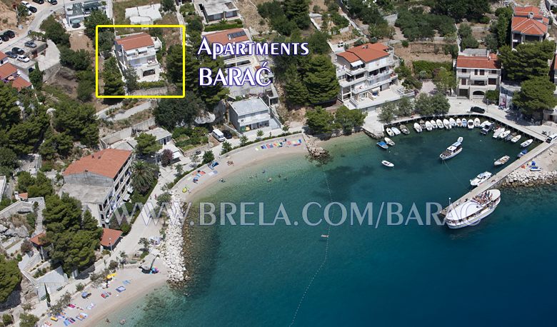 Apartments Bara�, Brela - position from air
