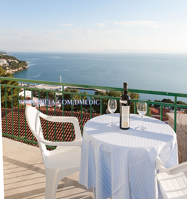 Apartments Juri�, Brela Soline - Meerblick von Balkon