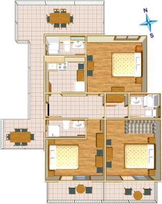 apartments Ledić, Brela - plan