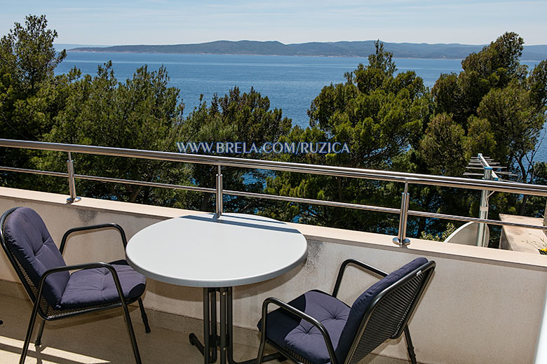 apartments Ru�ica �ami�, Brela - terrace with sea view