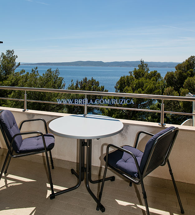 apartments Ru�ica �ami�, Brela - balcony with sea view