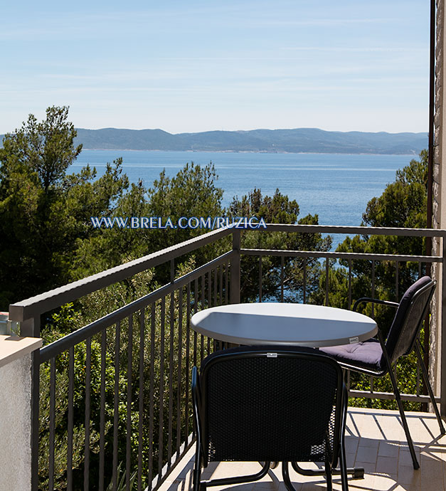 apartments Ru�ica �ami�, Brela - balcony with sea view