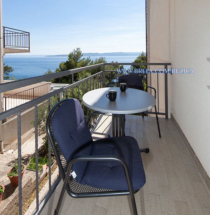 apartments Ru�ica �ami�, Brela - balcony with sea view