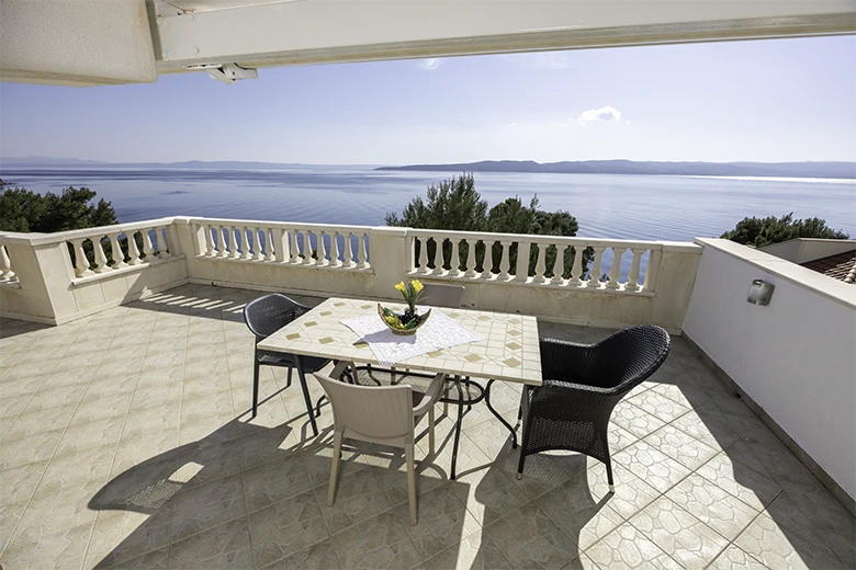 Apartments Villa kapetan Jure, Brela - terrace with panoramic sea view