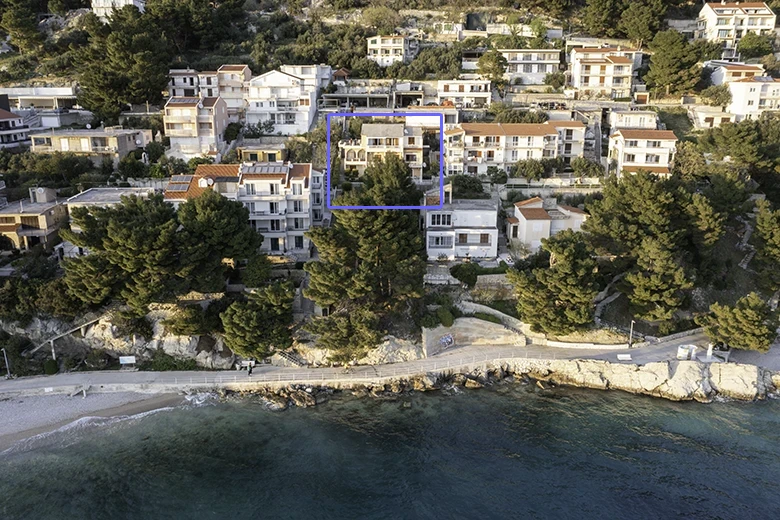 beach, Brela - aerial view